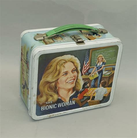 metal lunch box bionic woman|Vintage 1970s Bionic Woman Metal Lunch Box .